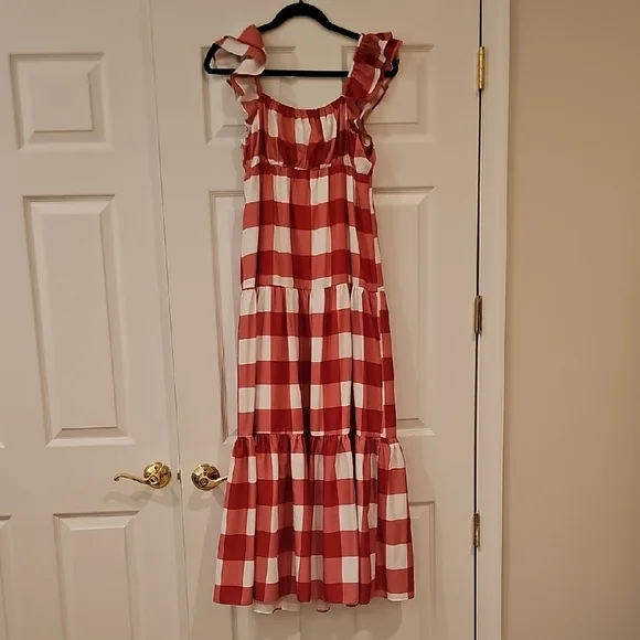Red and White Gingham Dress - Picture 3 of 6